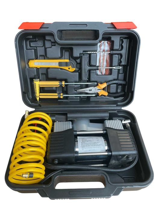 Въздушен компресор за гуми KraftRoyal 12V/23А с манометър