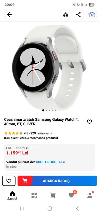 Ceas Samsung Watch 4, 40mm