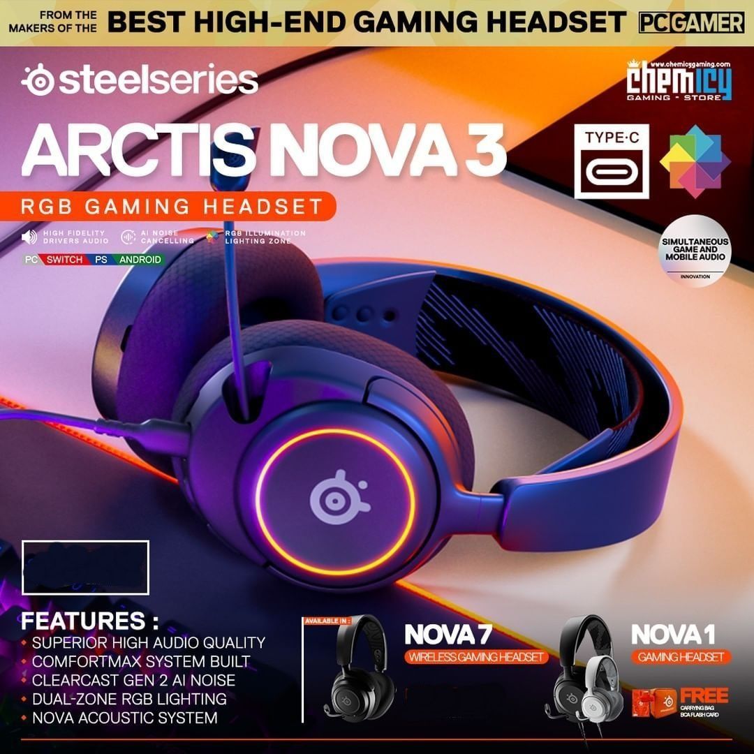 Steelseries ARCTIS NOVA 3 RGB Проводные Наушники/Гарнитура