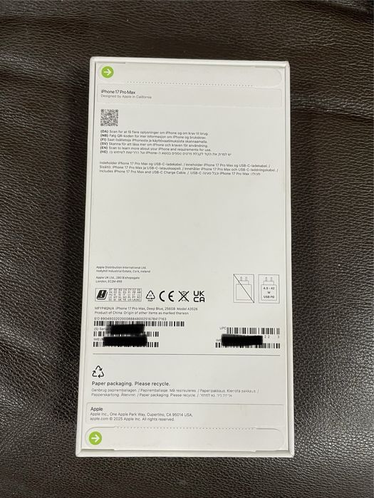 STOC - Iphone 17 Pro MAX 256GB Blue/Albastru sigilat - garantie 1 an