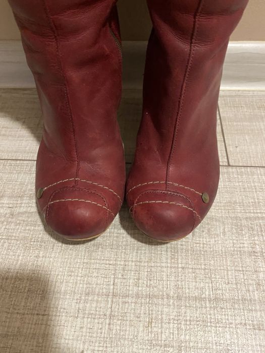 Кожени ботуши бордо FLY LONDON