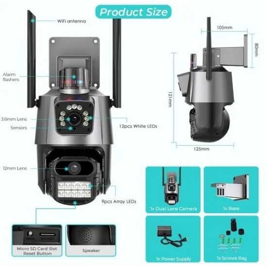 Безжична WI-FI КАМЕРА P-11 8 X ZOOM 6MP ICSee