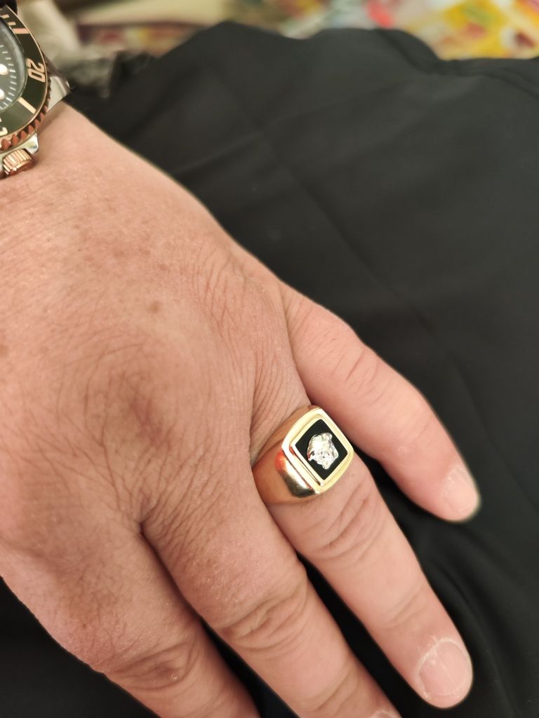 Златен пръстен Versace 14k