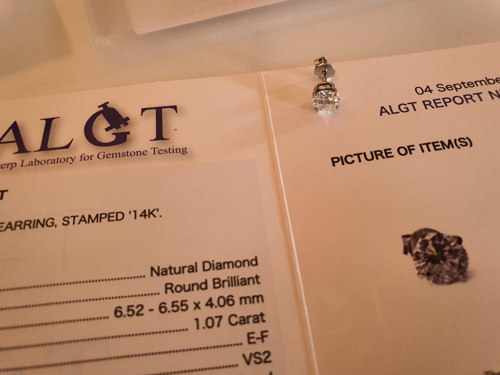 Diamant natural 1.07 ct