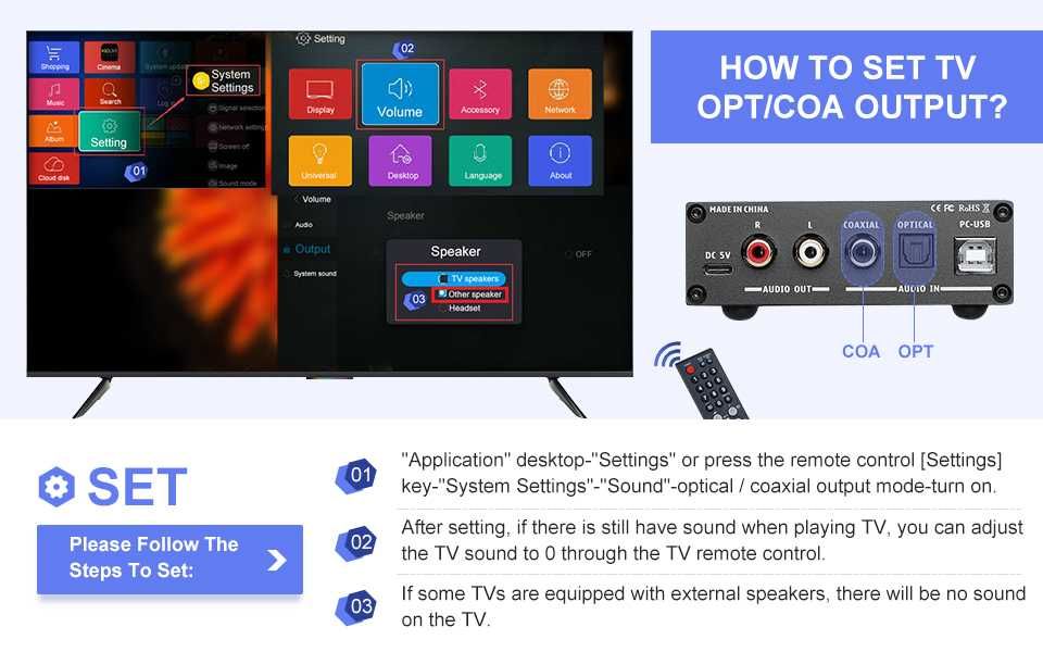 AIYIMA DAC мини ДАК с усилвател за слушалки и звукова карта + Гаранция