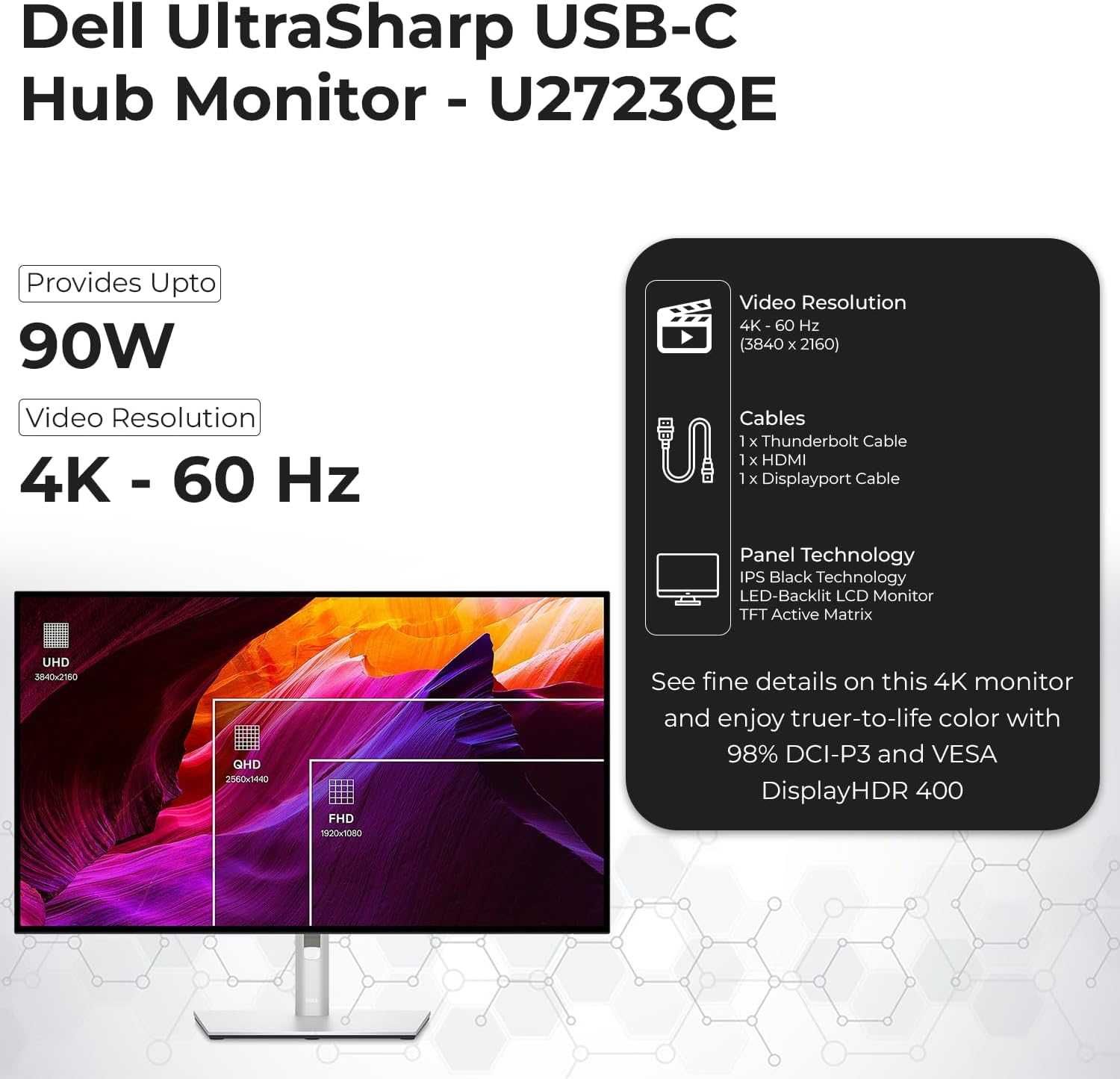 [НОВЫЙ] Монитор DELL UltraSharp U2723QE 4K 75Hz IPS FLAT