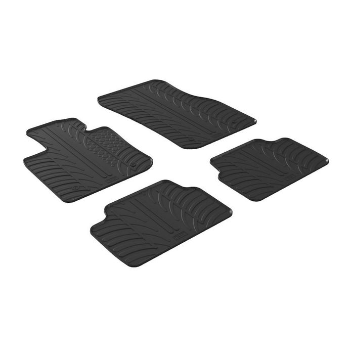 Set covorase auto din cauciuc Mini Cooper / One F55 2014-, 5 Usi, cutie viteze manuala, culoare Negru, presuri Gledring, 4 buc.