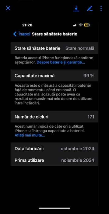 iPhone 16 Pro Max 256 GB ca nou GARANTIE 14 luni