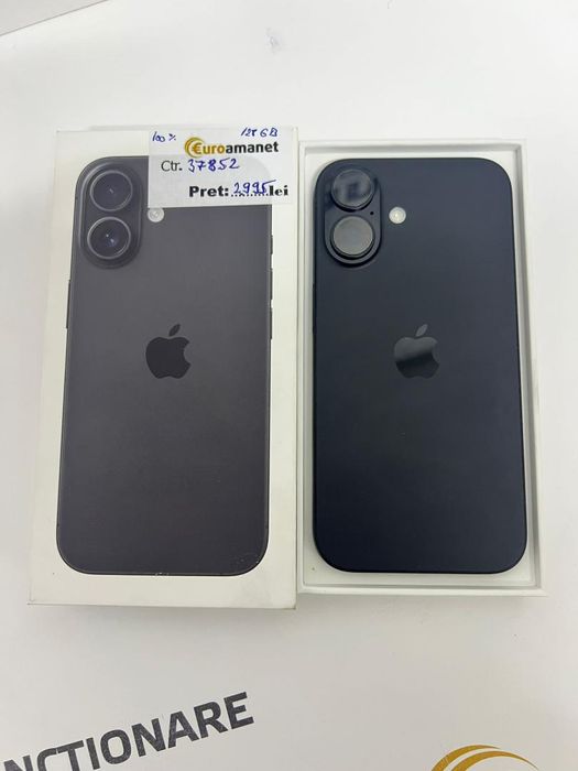 Telefon mobil Apple iPhone 16, 128GB, 5G, Black -I-