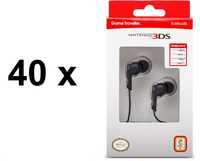 40 x Game Traveler слушалки / слушалки, Nintendo 3DS - черни