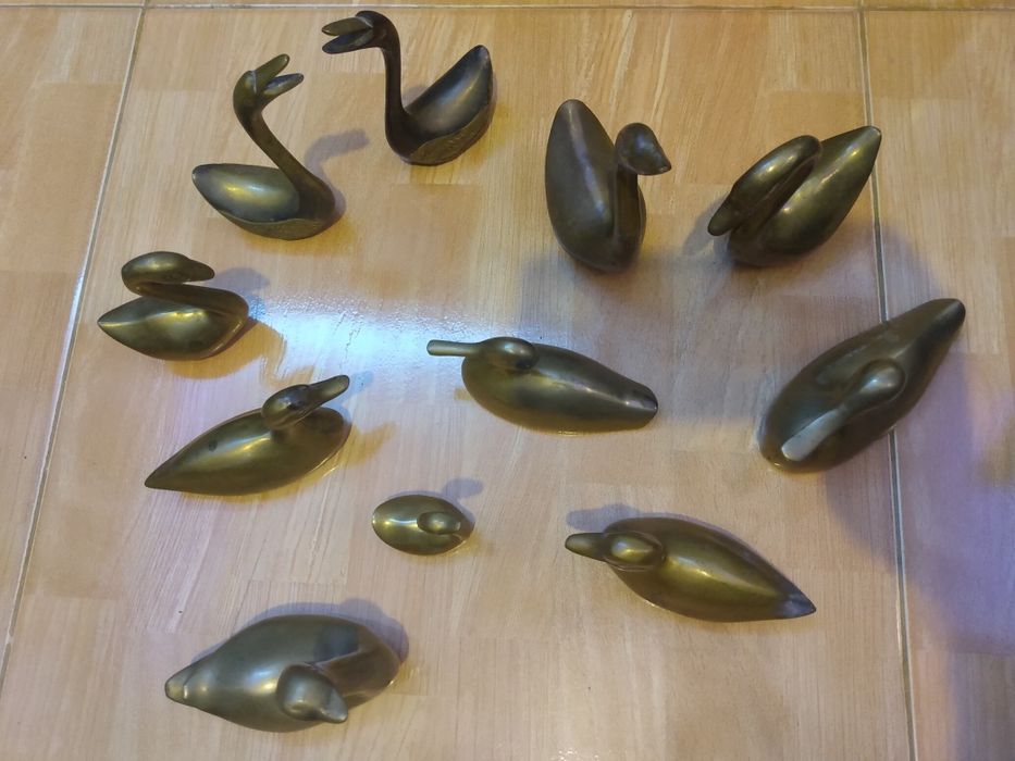 11 rate, gaste si lebede din alama, de colectie, vintage