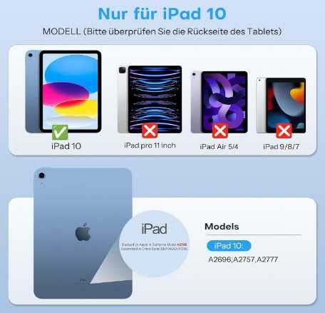 OMOTON калъф с клавиатура за iPad 10-то поколение 10,9 инча