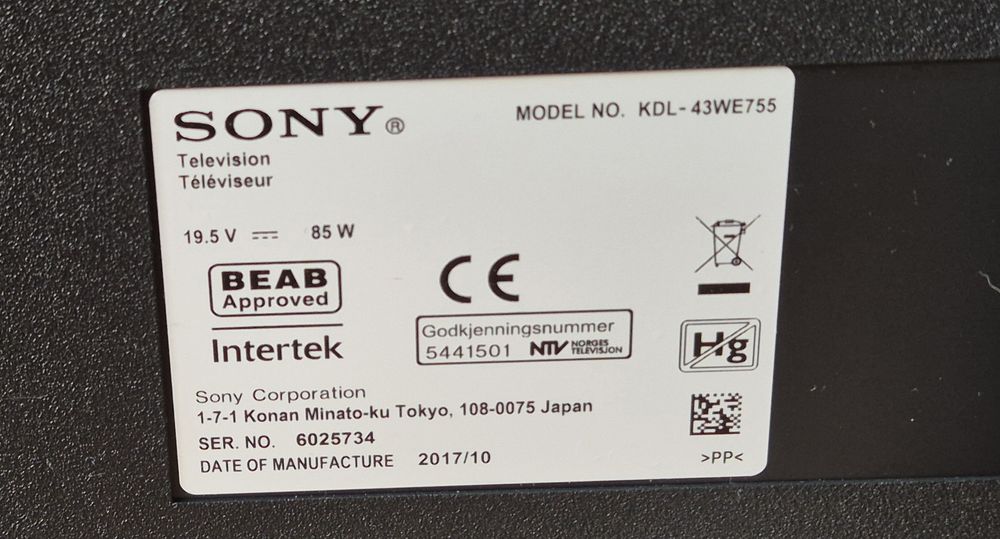 Sony KDL-43WE755 FULL HD, Smart, WiFi