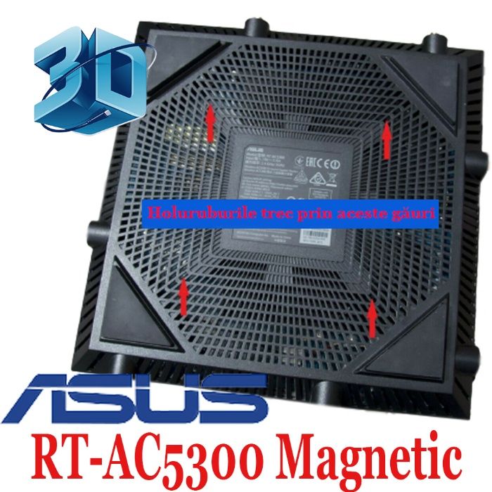 Suport pentru perete Router Asus RT-AC5300 cu prindere Magnetica