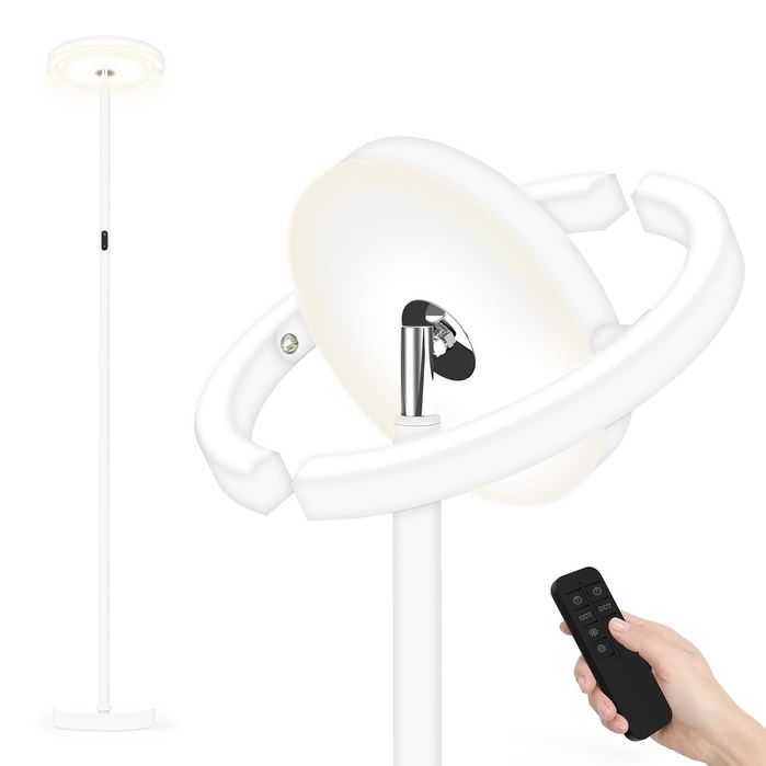 Lampa podea alba tip Saturn