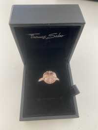Позлатен сребърен 925 пръстен Томас Сабо/Thomas Sabo с кристали