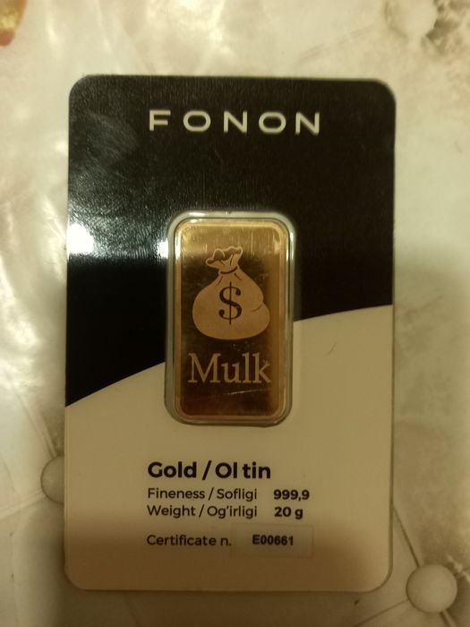 Oltin 999.9 proba sotiladi.