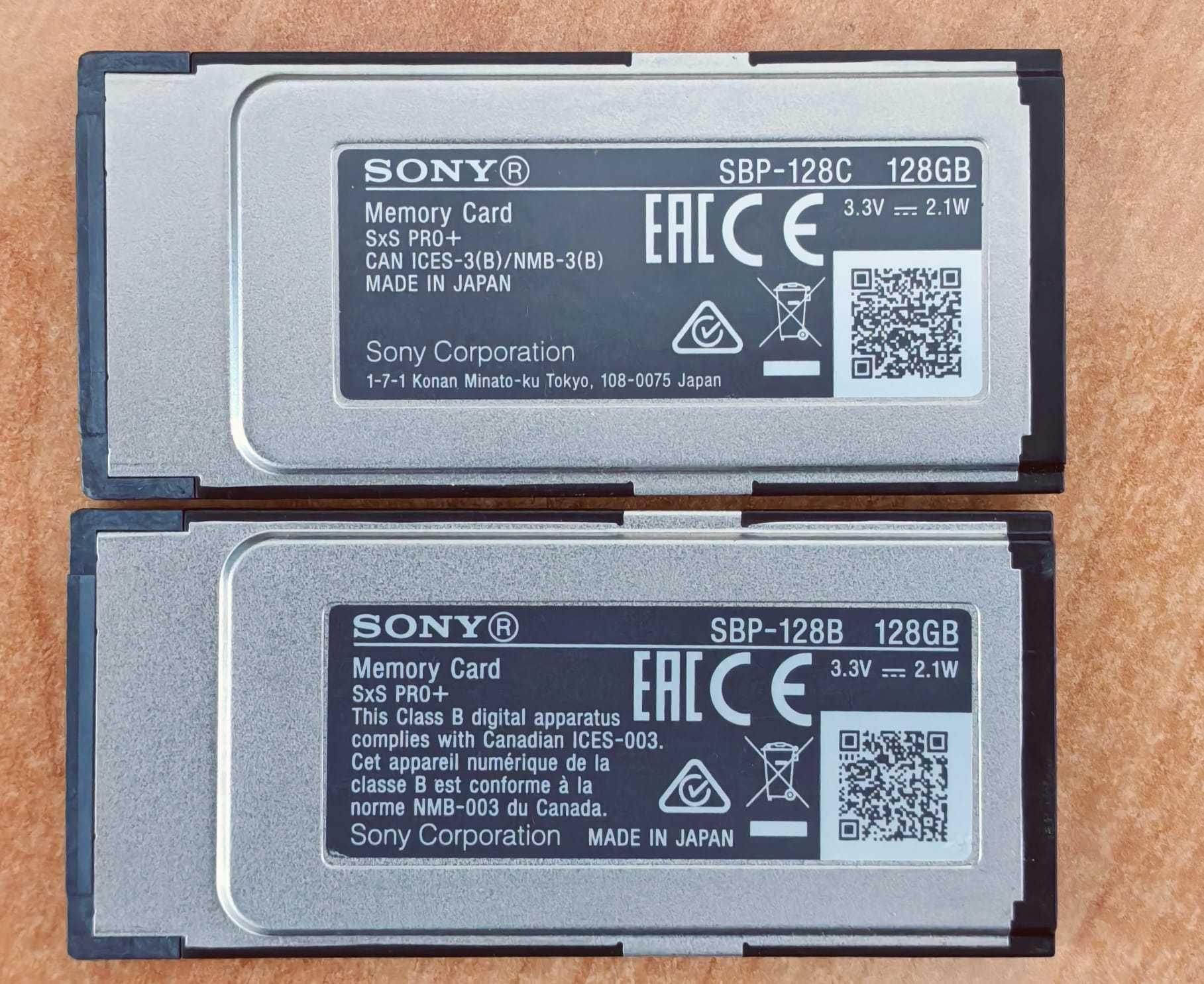 Memorie card Sony SxS PRO + 128GB si Panasonic P2 64GB F-series