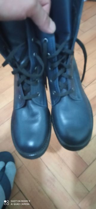 Дамски зимни боти от естествена кожа сини