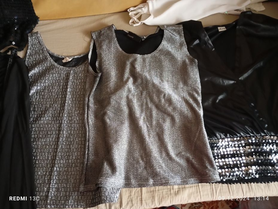 Bluze argintii negre mar M-L
