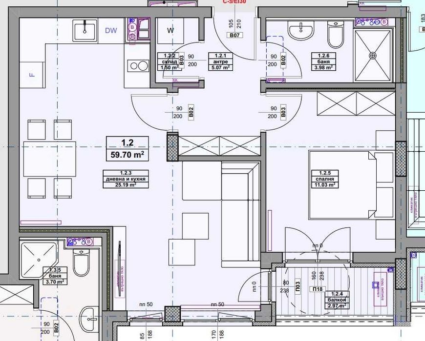 Двустаен апартамент