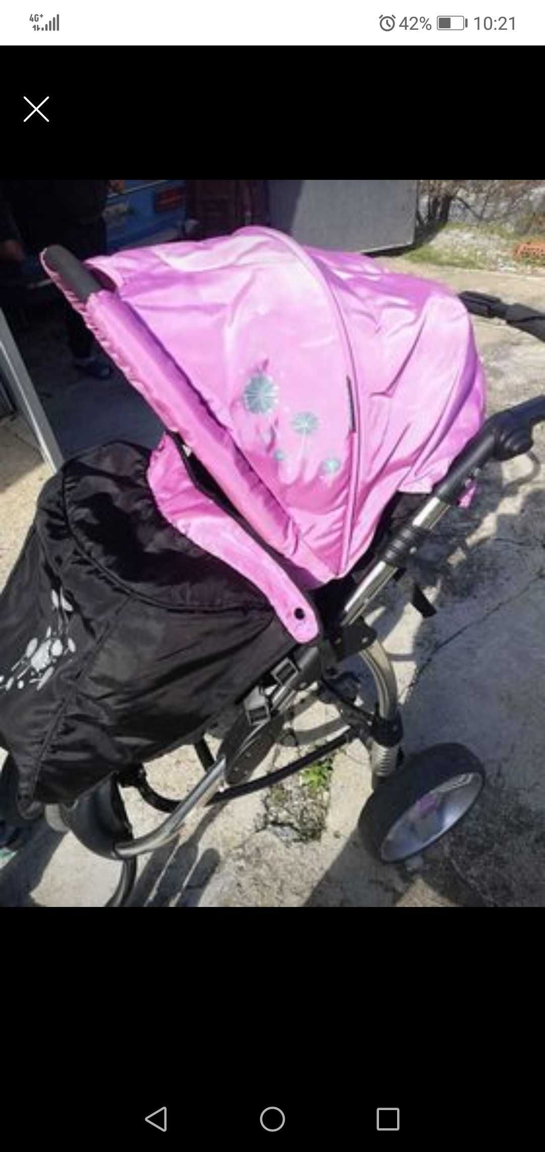 Детска количка с 2 коша, 2 покривала за крачетата и чанта за аксесоари