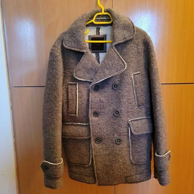 Jacheta geaca haina barbati imblanita lana naturala XL Italia nou