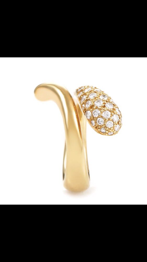 Tiffany&Co. 750/diamonds Elsa Peretti® Bypass Teardrop Ring