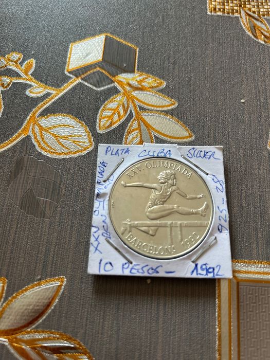 Сребърна монета от олимпийските игри Барселона 1992