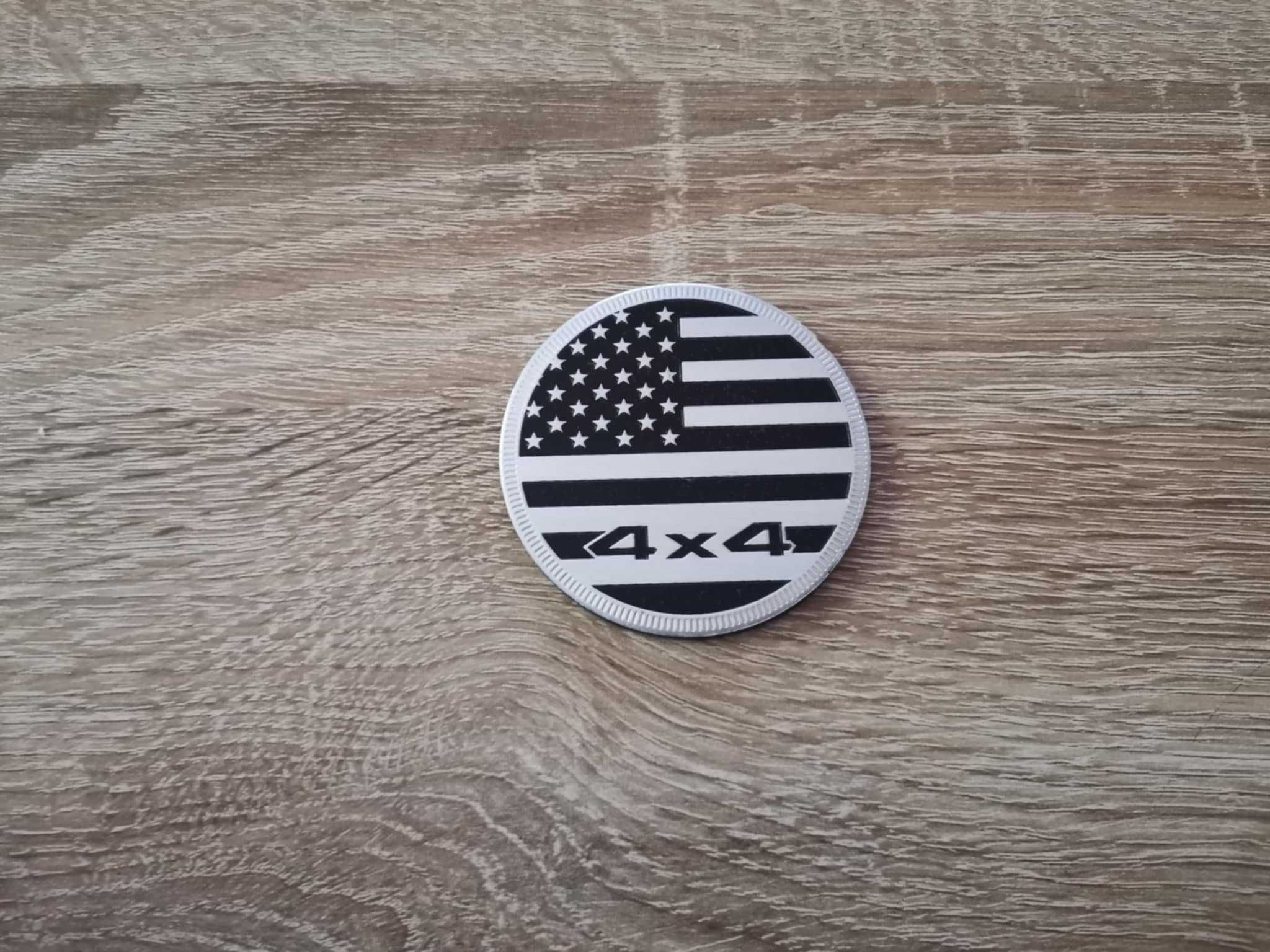 емблема черен кръг US Flag 4x4 за Jeep