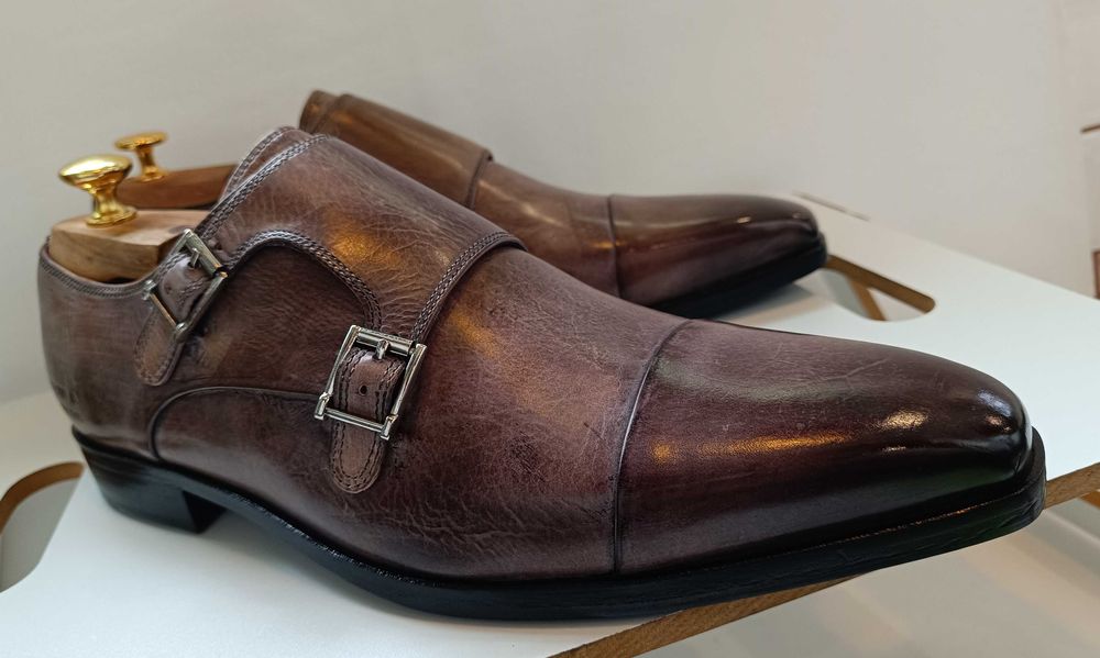 Pantofi monk 39 40 de lux lucrati manual Melvin & Hamilton NOI piele