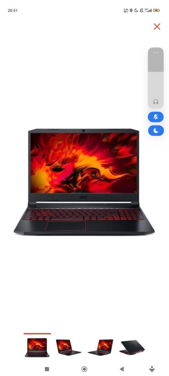 Ноутбук Acer Nitro 5 AN515-58 NH.QFJER.002 черный