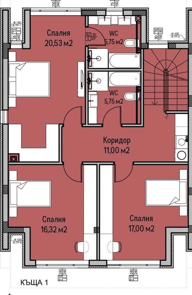 Продава се Къща в с. Панчарево, Област София-град - 261 кв.м за 1896 €/кв.м - Снимка #16