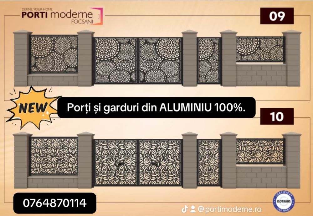 Porți și garduri din aluminiu decupat laser – modele moderne