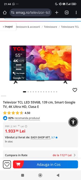 Vând Tv TCL 4 K Smart