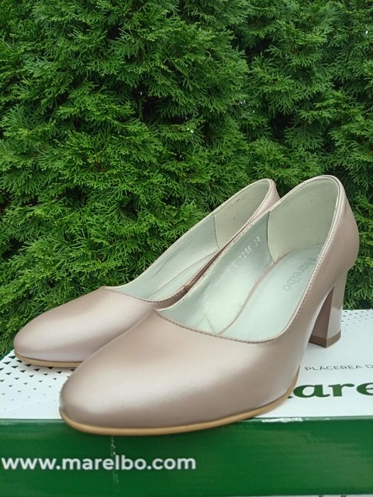 Pantofi capucino sidef piele naturală Marelbo, nr. 38, noi, negociabil