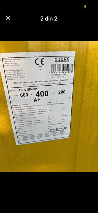 Bca ytong 400a+  3 paleti