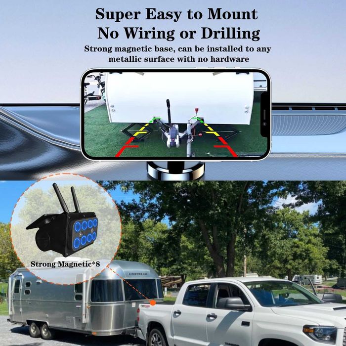 Ecoyoca Соларна безжична камера за заден ход, 1080P, дистанционно