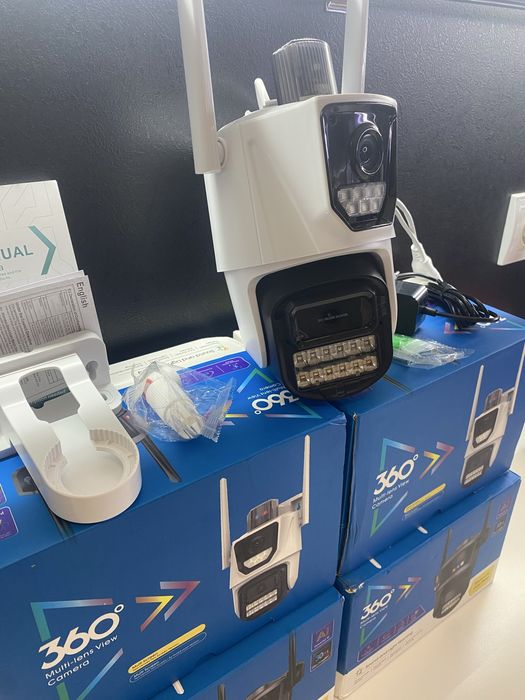 Безжична външна охранителна камера ANSHICAT 6MP Dual Lens WiFi PTZ