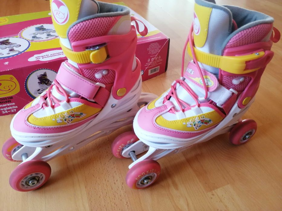 Patine Cu Rotile Fetițe Reglabile Nr.34-37