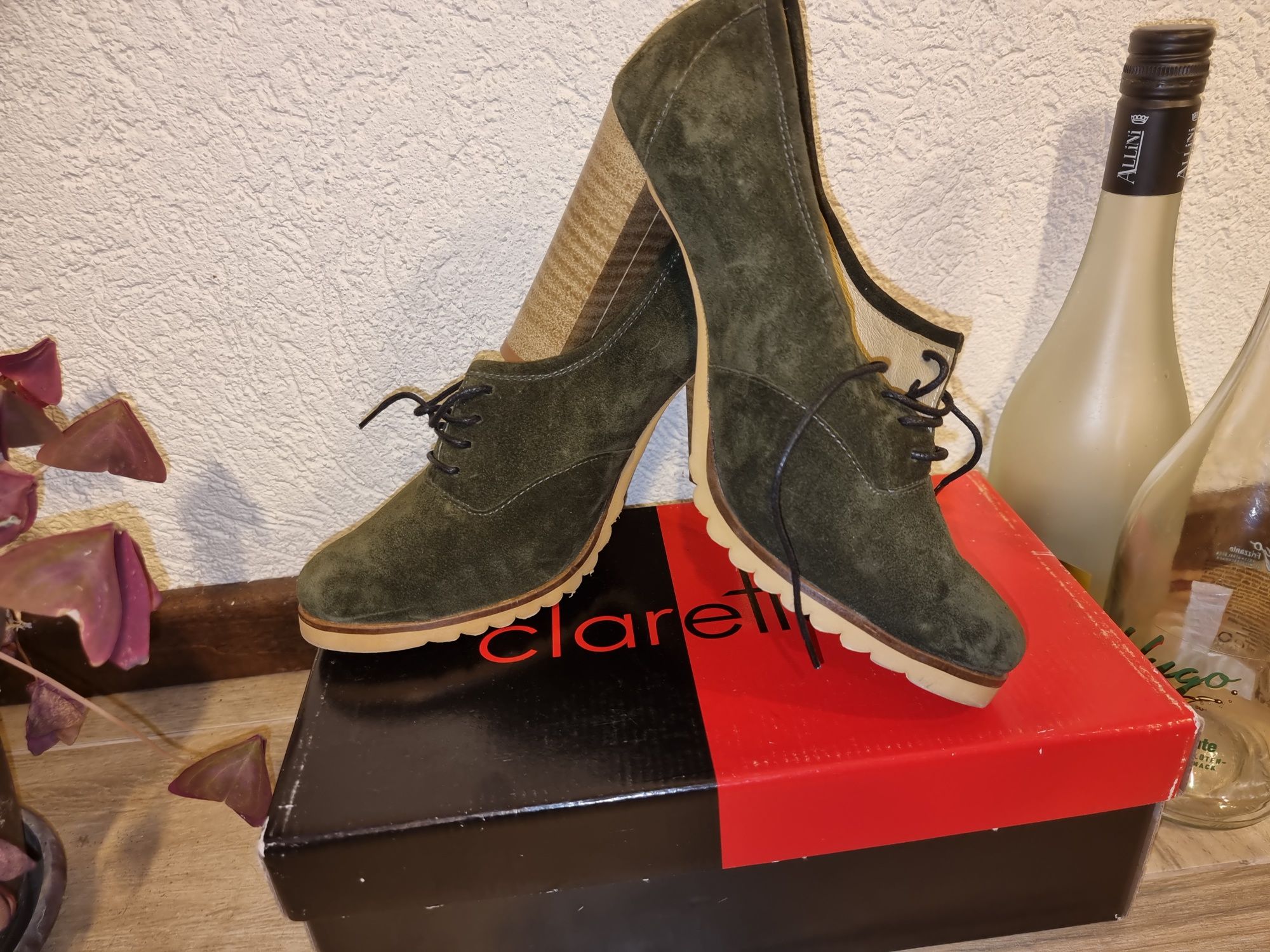 Pantofi piele kaki
