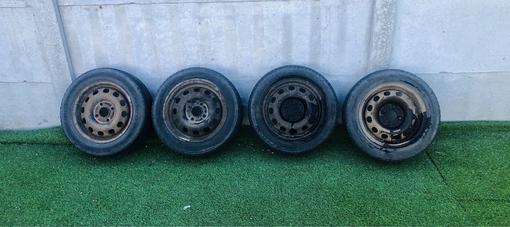 Set Jante otel 4x100 + anvelope iarna 185/60/r14