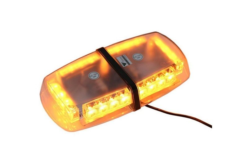 Сигнална жълта ЛЕД LED лампа с магнит 12-24V