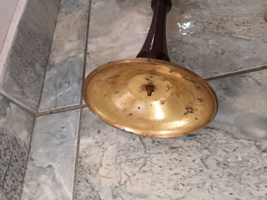 Свещник бронз и дърво