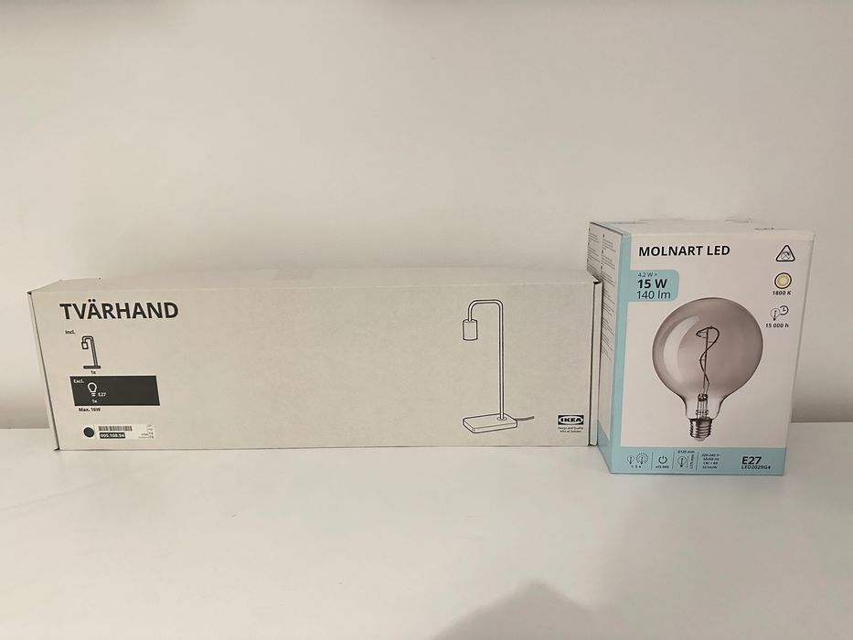 TVÄRHAND veioză + bec LED MOLNART, IKEA, stare bună, cutie inclusă