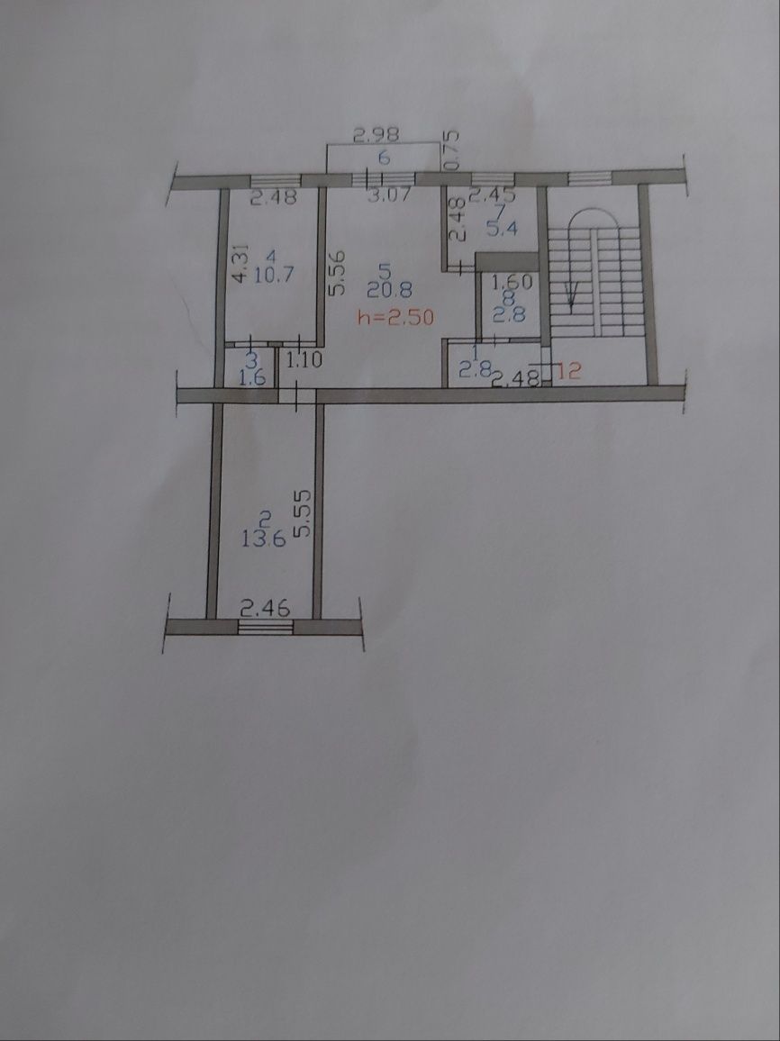 Продам 3-х комнатную квартиру,район 20-й квартал