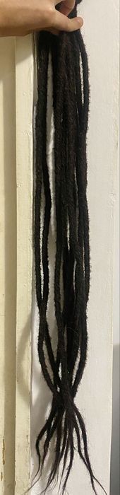 Set 10 dreaduri sintetice negre (64 cm) cu elastice noi, create manual