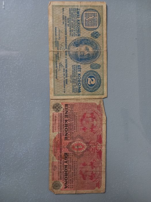 Bancnote vechi 1000 si 10 korona