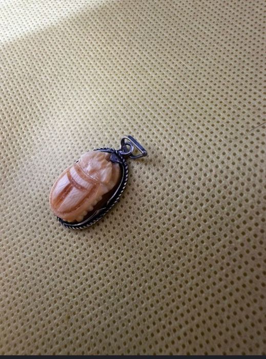 Pandantiv scarabeu vintage – argint cu inserție