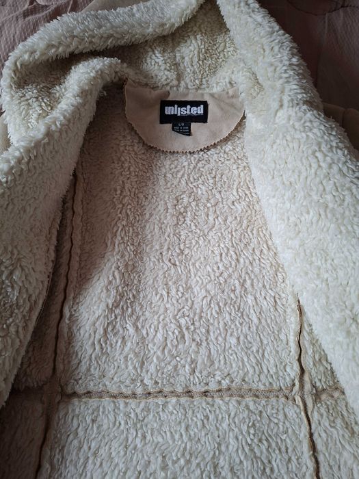 Дамско пухкаво палто от Еко кожа!